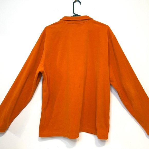 Eddie Bauer Size XL 1/4 Zip Orange Pullover Fleece Shirt Hiking Outdoor Camping - Picture 7 of 16